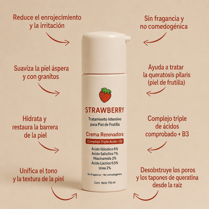 Crema Renovadora para Piel de Frutilla